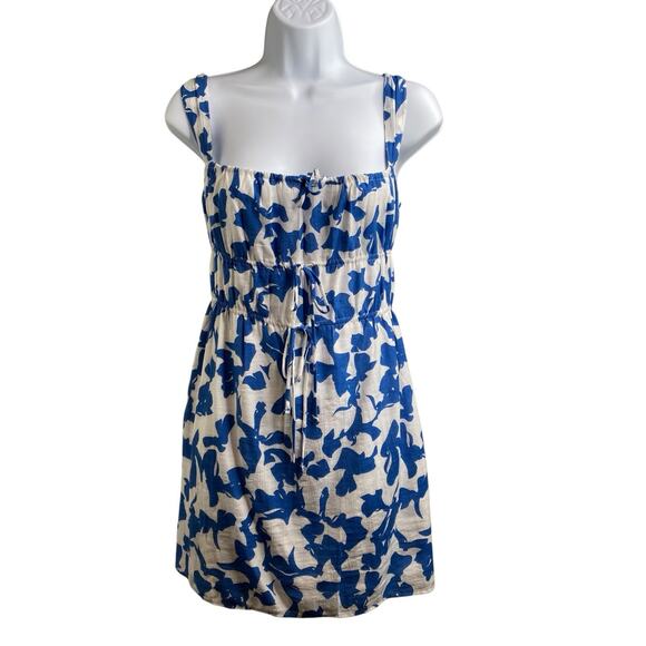 Abercrobie & Fitch Women's Blue Tie-Front Mini Dress Size XXSP Coquette Flirty - Picture 1 of 11